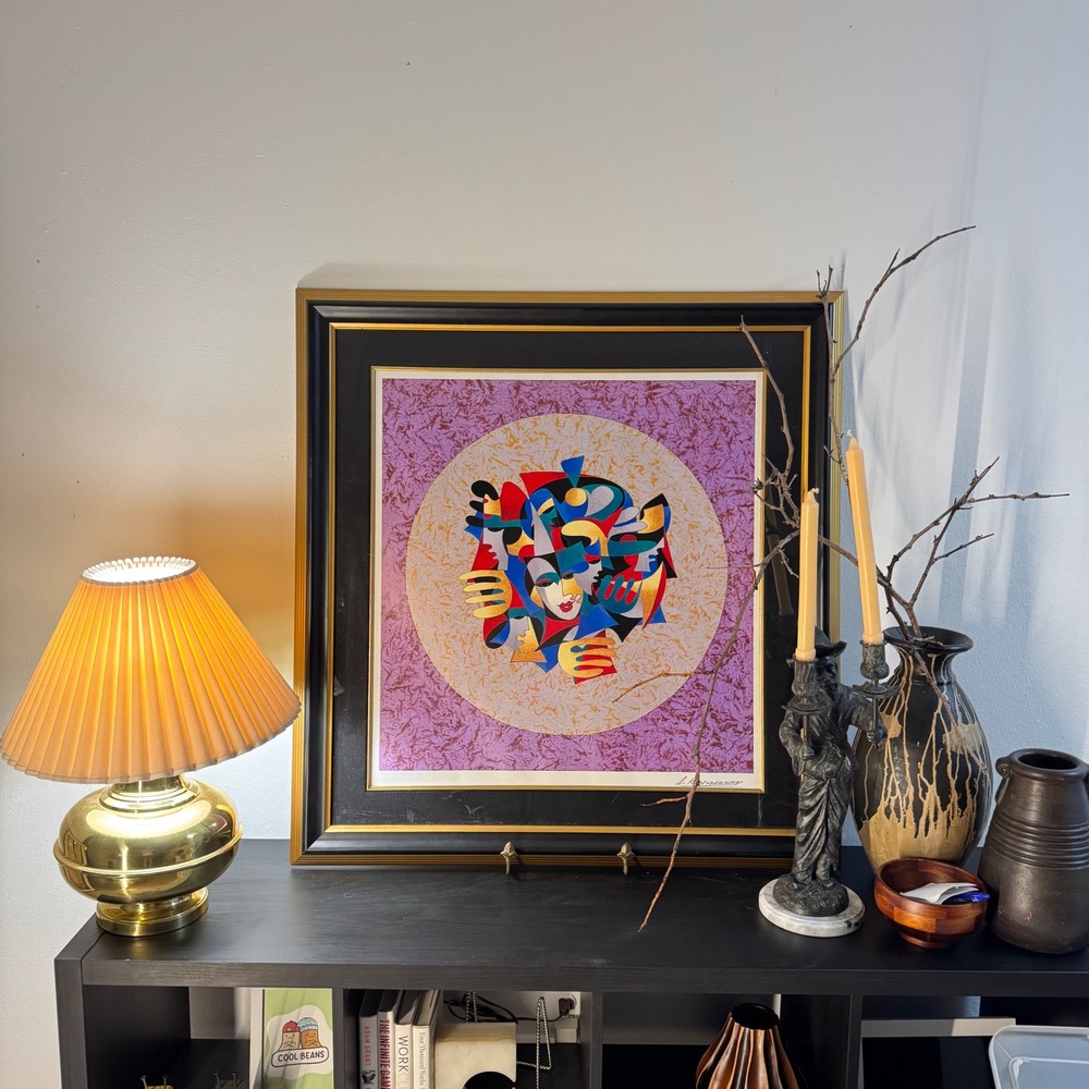 Anatole Krasnyansky Musical Sphere Seriolithograph COA Framed 35x35 Art
